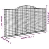  Lučne gabionske košare 3 kom 300x30x160/180cm pocinčano željezo | shoptok.hr