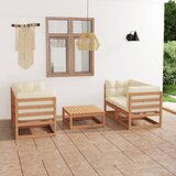 The Living Store Vrtna sedežna garnitura 5-delna z blazinami trdna borovina - Vrtna Sedežna Garnitura, (21468955) | Shoptok.si