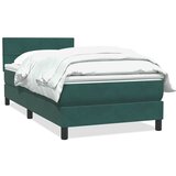 Maison Chic Box spring postelja - Vzmetna postelja z vzmetnico temno zelena 80x220 cm žamet SL24986, (21890596) Cene