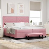 vidaXL Postelja z vzmetnico z vzmetnico Roza 200 x 200 cm Žamet - - roza - 101.04 - 200 x 200 cm - | Shoptok.si