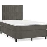 Krevet box spring s madracem LED tamnosivi 120 x 190 cm baršun | Eponuda.com