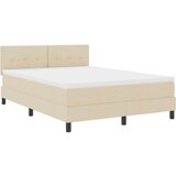  Postelja z vzmetnico z vzmetnico krema 160 x 200 cm blago, (5000141853) | Shoptok.si