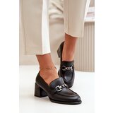 VINCEZA Elegant Leather Women's Heeled Shoes Black 91116 | Shoptok.si