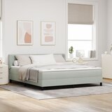 vidaXL Box Spring Krevet s Madracem Svjetlosiva 180x200 cm Baršun | shoptok.hr
