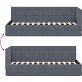  Kutni okvir kreveta s uzglavljem Tamno siva 80 x 200 cm Baršun | shoptok.hr