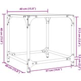  Stolić s prozirnom staklenom površinom 40 x 40 x 40 cm čelik | shoptok.hr