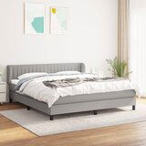 The Living Store Box spring postelja z vzmetnico svetlo siva 180x200 cm blago - Box Spring Postelja, (21521273) | Shoptok.si