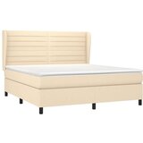  Box spring postelja z vzmetnico krem 180x200 cm blago | Shoptok.si