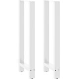  Noge za barsko mizo bele barve 2 kosa 40 x (110-111) cm jeklo | Shoptok.si