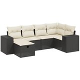  6-dijelni set vrtnih sofa s jastucima crni od poliratana Crna 83 x 62 x 69 cm | shoptok.hr
