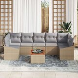  Set od 8 vrtnih kauča s jastučićima Bež Poli Ratan Akacija | shoptok.hr