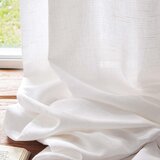 TOPICK zavese lanenega videza z nabornim trakom – set 2, 140 × 175 cm | Shoptok.si