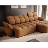 ELTAP Rumena/rjava žametna raztegljiva/s prostorom za shranjevanje kotna sedežna garnitura (desni kot/z ležalnikom) Beneth – | Shoptok.si