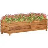 Visoka greda 150x40x38 cm reciklirana tikovina in jeklo