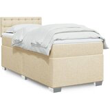  Krevet s oprugama i madracem krem 100 x 200 cm od tkanine | shoptok.hr