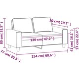  Dvosjed od tkanine smeđesivi 120 cm | shoptok.hr