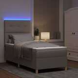  LED Box Spring Krevet Sivo-smeđa 100 x 200 cm tkanina | shoptok.hr