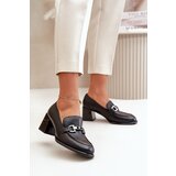 VINCEZA Elegant Leather Women's Heeled Shoes Black 91116 Cijene