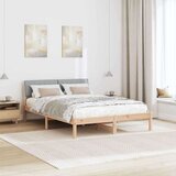  Okvir kreveta s uzglavljem Smeđa i svijetlo siva 135 x 190 cm | shoptok.hr