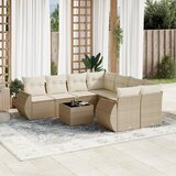 Maison Chic Seti vrtnega pohištva - Vrtna garnitura 9-delna z blazinami bež poli ratan, (21796919) | Shoptok.si