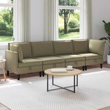  Set namještaja za dnevni boravak 4 pcs Kaki Tkanina | shoptok.hr