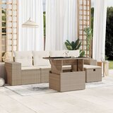 vidaXL 6-dijelni set vrtnih sofa s jastucima bež od poliratana | shoptok.hr