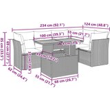  6-dijelni set vrtnih sofa s jastucima bež od poliratana | shoptok.hr