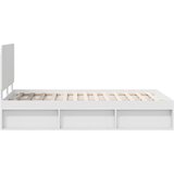  Konstrukcija postelje Bela 120 x 200 cm Masivno borovo les, (5000102876) | Shoptok.si
