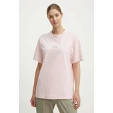 Adidas Bombažna kratka majica All SZN ženska, roza barva, IY6787