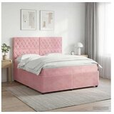  boxspring postelja z vzmetnico, žamet, roza, 140×190 cm Cene