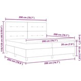 vidaXL Postelja s vzmetnico in LED Črna 200x200 cm Tkanina, (22067384) | Shoptok.si