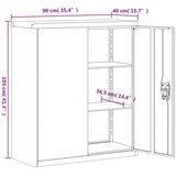 Ormarić za spise svjetlosivi 90 x 40 x 105 cm čelični | shoptok.hr