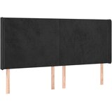  Posteljno vzglavje črno 183x16x118/128 cm žamet, (20953509) | Shoptok.si