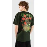 Linear Flora Boxy T-shirt forest green