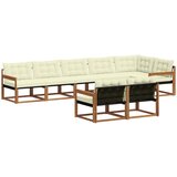  Set vanjskih sofa 8 kom. Prirodna i krem Smeđa 406 x 168,5 x 73 cm | shoptok.hr