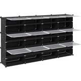 vidaXL Organizator za kocke za pohranu s 12 kocki i vratima crni PP | shoptok.hr