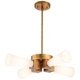 Elstead KRISTY-4P-DG-OPAL - Luster na štangu KRISTY 4xE27/40W/230V, u bakarnoj boji Cene