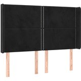  Posteljno vzglavje črno 147x16x118/128 cm žamet, (20935937) | Shoptok.si