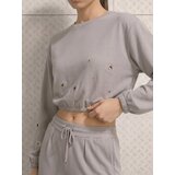 Sinsay Kratka crewneck majica s ukrasnim ringovima | shoptok.hr