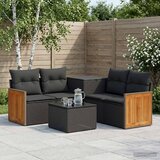  Set sofe 6 kom. Crna Poli Rattan i čelik | shoptok.hr