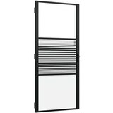 Staklena vrata Prugasti Crna 93 x 3,5 x 201,5 cm Aluminij | Eponuda.ba