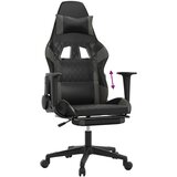  Igraća stolica od umjetne kože s osloncem za noge Crna i siva | shoptok.hr
