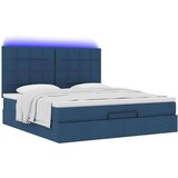 vidaXL Otomanski krevet s madracem i LED plavi 180x200cm od tkanine | shoptok.hr
