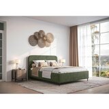 MID.YOU OBLAZINJENA POSTELJA 160 cm x 200 cm , les, tekstil, leseni material temno zelena | Shoptok.si