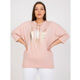 Fashion Hunters Dusty pink plus size blouse with a print Cene