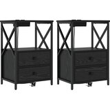  Noćni ormar 2 kom. Crni hrast 40 x 31 x 60 cm Konstruirano drvo | shoptok.hr