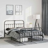 Metalni okvir kreveta uzglavlje i podnožje crni 135x190 cm | shoptok.hr