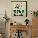  Slika - Take Walk on the Wild Side (1 Part) Square 40x40 U crnom drvenom okviru | shoptok.hr