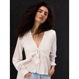 Reserved Bluza s ukrasnim vezanjem - krem Cijene