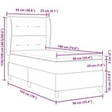  Posteljni okvir z vzmetnico Črna Tkanina 90 x 190 cm Vzmetnica, (22067095) | Shoptok.si